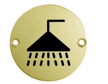 Shower Symbol, Polished Brass - SS